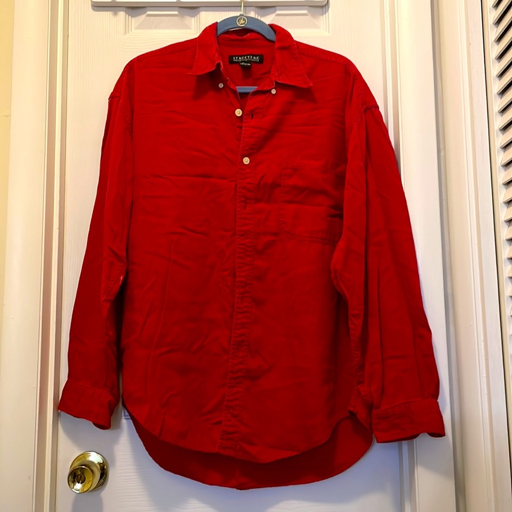 Structure Red Button Down** - Picture 2 of 6